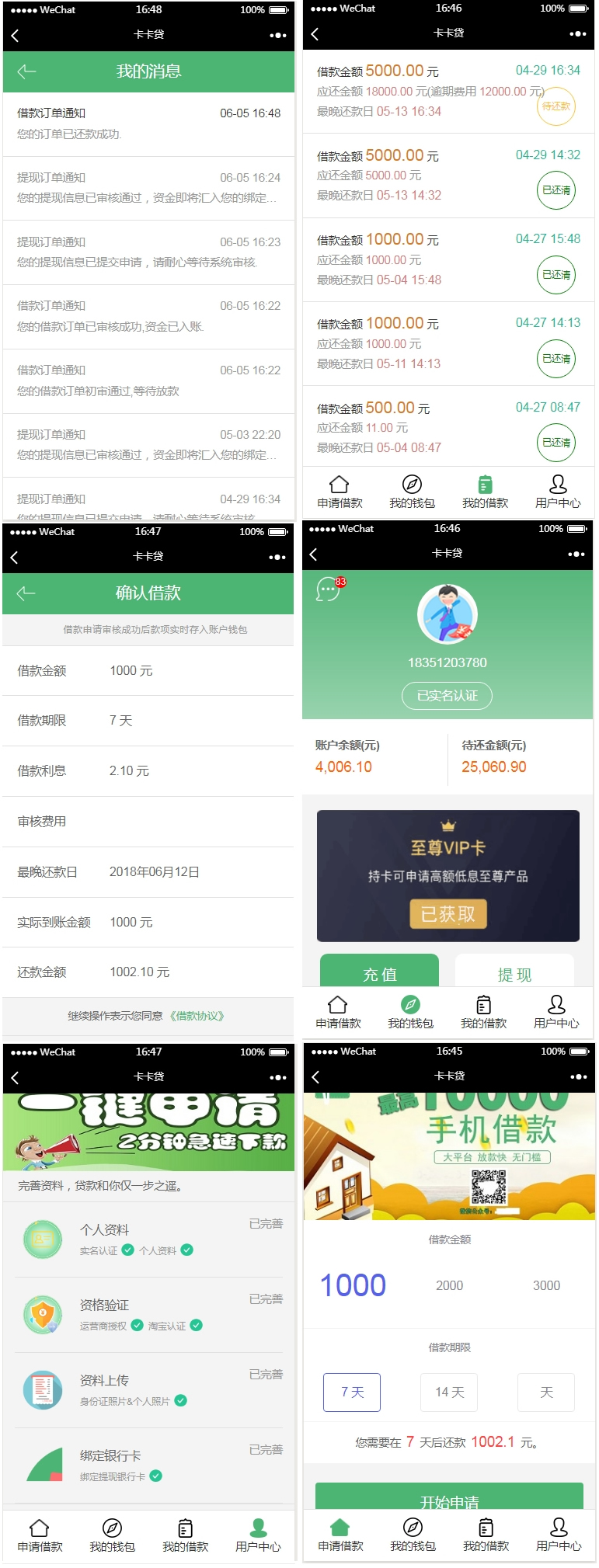 【独家运营完整版】小额借贷源码|贷款系统|砍头息|卡卡贷|对接征信验证|可封装APP带VIP会员